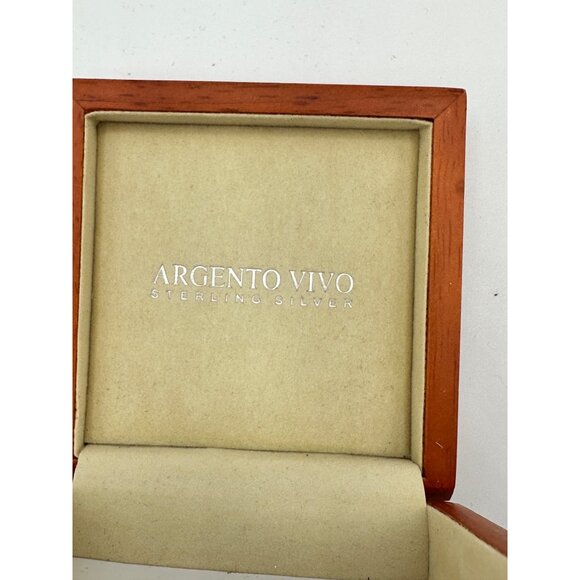 Argento Vivo Jewelry Box Wooden Exterior Velvet Lining 3" EMPTY - Picture 2 of 9